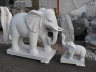 Elefant massiv aus Granit mit Kind